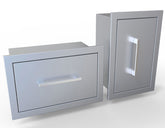 Close-up of the Sunstone Signature Series 17" Beveled Frame Swivel Paper Towel Holder demonstrating its durability and weather protection features.